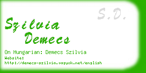 szilvia demecs business card